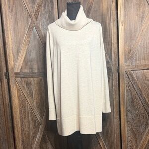LOFT Elegant Cream Cowl Neck Sweater